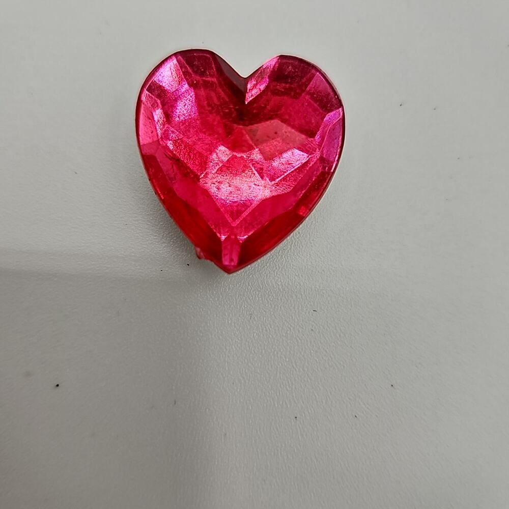 Button Covers Red and Blue Rhinestone Hearts 6 each